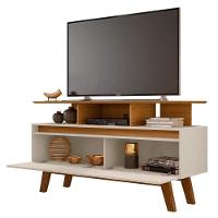Rack Bancada Para Tv Até 50" 2 Portas Cinamomo/off White - 5