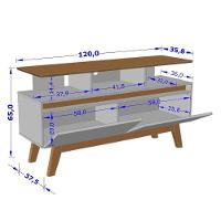 Rack Bancada Para Tv Até 50" 2 Portas Cinamomo/off White - 9
