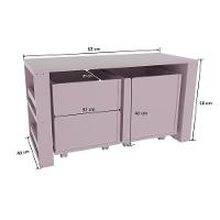 Rack Com Baús Porta Carrinhos E Livreiro Caleb Rose 100% Mdf