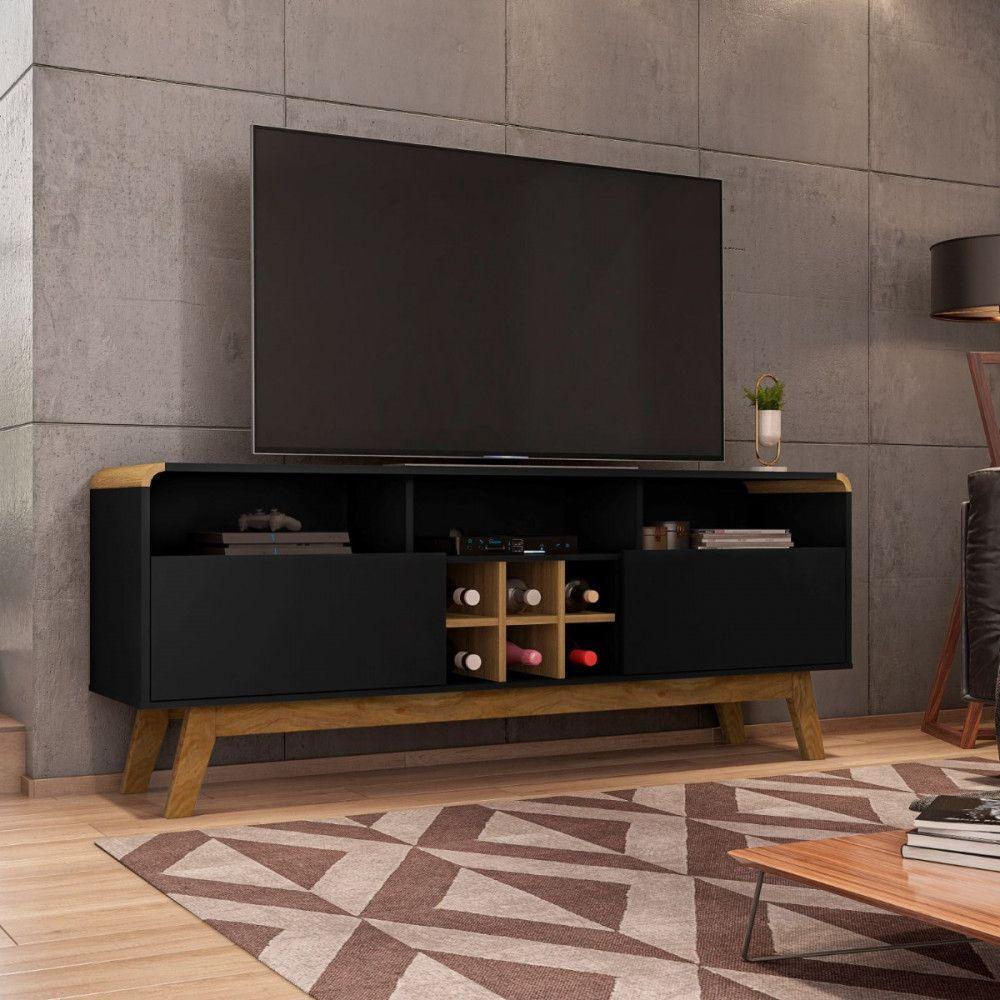 Rack Para Tv Até 65\" Larimar Bechara Preto Fosco C/Cinamomo - 1