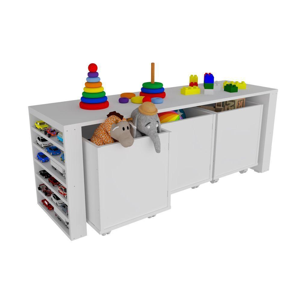 Rack Com Baús E Porta Carrinhos Duplo Cássio 100% Mdf - 1