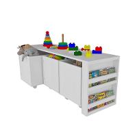 Rack Com Baús E Porta Livros Livreiro Duplo Camael 100% Mdf