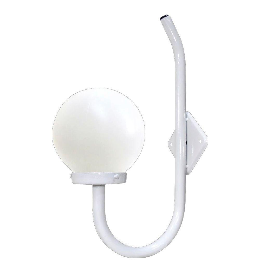 Luminária Globo Braço Parede Alumínio Branco 56x20cm - 1