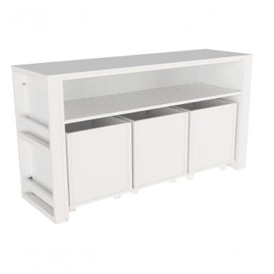 Rack Com Baús Infantil E Porta Livros Larissa 100% Mdf