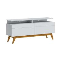 Rack Bancada 2 Gavetas Com Nicho 146cm Amy Branco Acetinado - 1