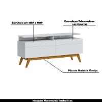 Rack Bancada 2 Gavetas Com Nicho 146cm Amy Branco Acetinado - 14