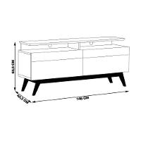 Rack Bancada 2 Gavetas Com Nicho 146cm Amy Branco Acetinado - 17