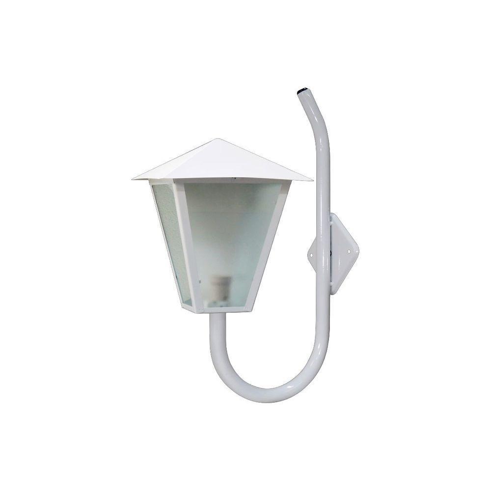 Luminária Romana Braço Curvo Parede Alumínio Branco 56X31Cm - 1