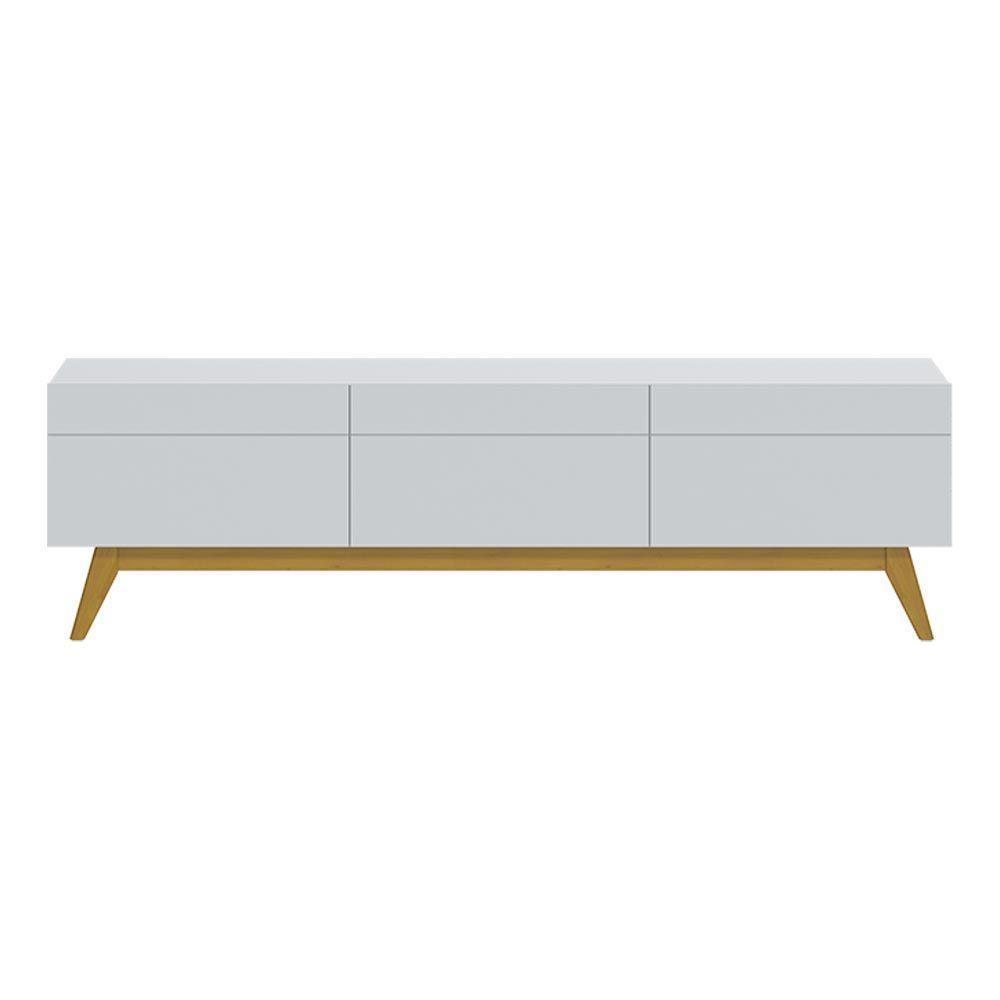 Rack Bancada 3 Gavetas 218cm Amy Branco Acetinado - 3