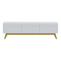 Rack Bancada 3 Gavetas 218cm Amy Branco Acetinado - 3