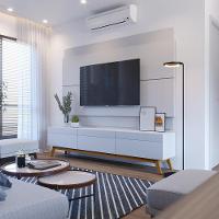 Rack Bancada 3 Gavetas 218cm Amy Branco Acetinado