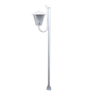Poste Braço E Luminária Branco 300cm
