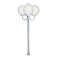 Poste Luminária Glob Triplo Braço Cima Branco 200cm - 1