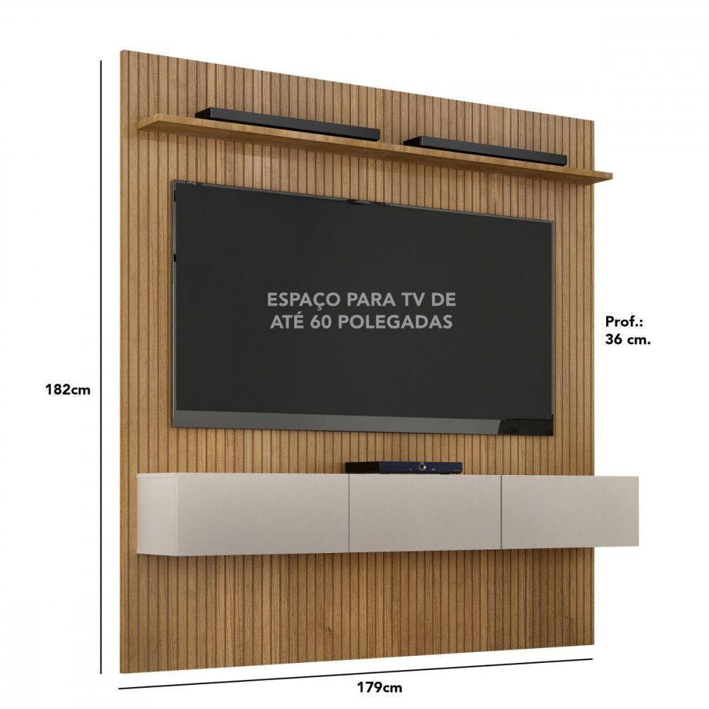 Estante Home Curitiba Para Tv De Até 60 Polegadas Cinamomo Com Off White Valdemoveis Cinamomo Com Off White - 2