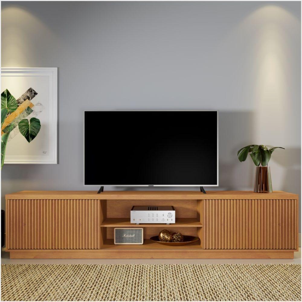 Rack Arezzo 2 Portas Tv Até 75 Polegadas Mavaular naturalle - 6