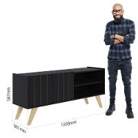 Rack Para Tv Até 50" Space Moov Preto Fosco - 7