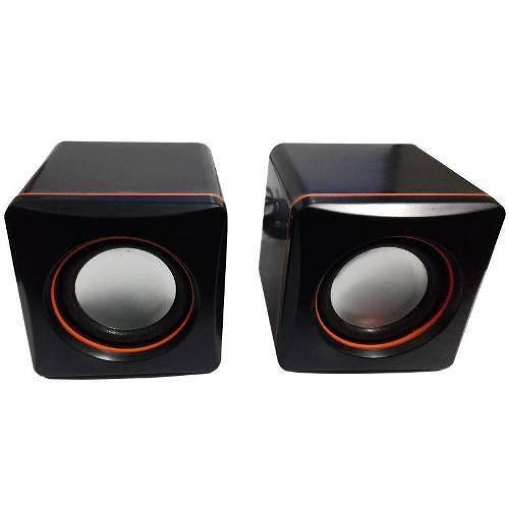 2 Caixinhas de Som Pc Notebook Mini Compacta Cor Preto Usb - 1