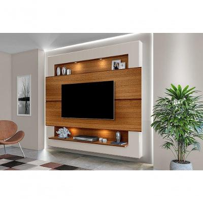 Painel Para Tv 75" Com Nicho E Prateleira Carvalho Off White