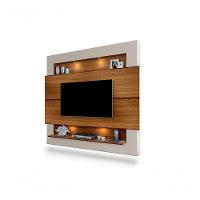 Painel Para Tv 75" Com Nicho E Prateleira Carvalho Off White - 3