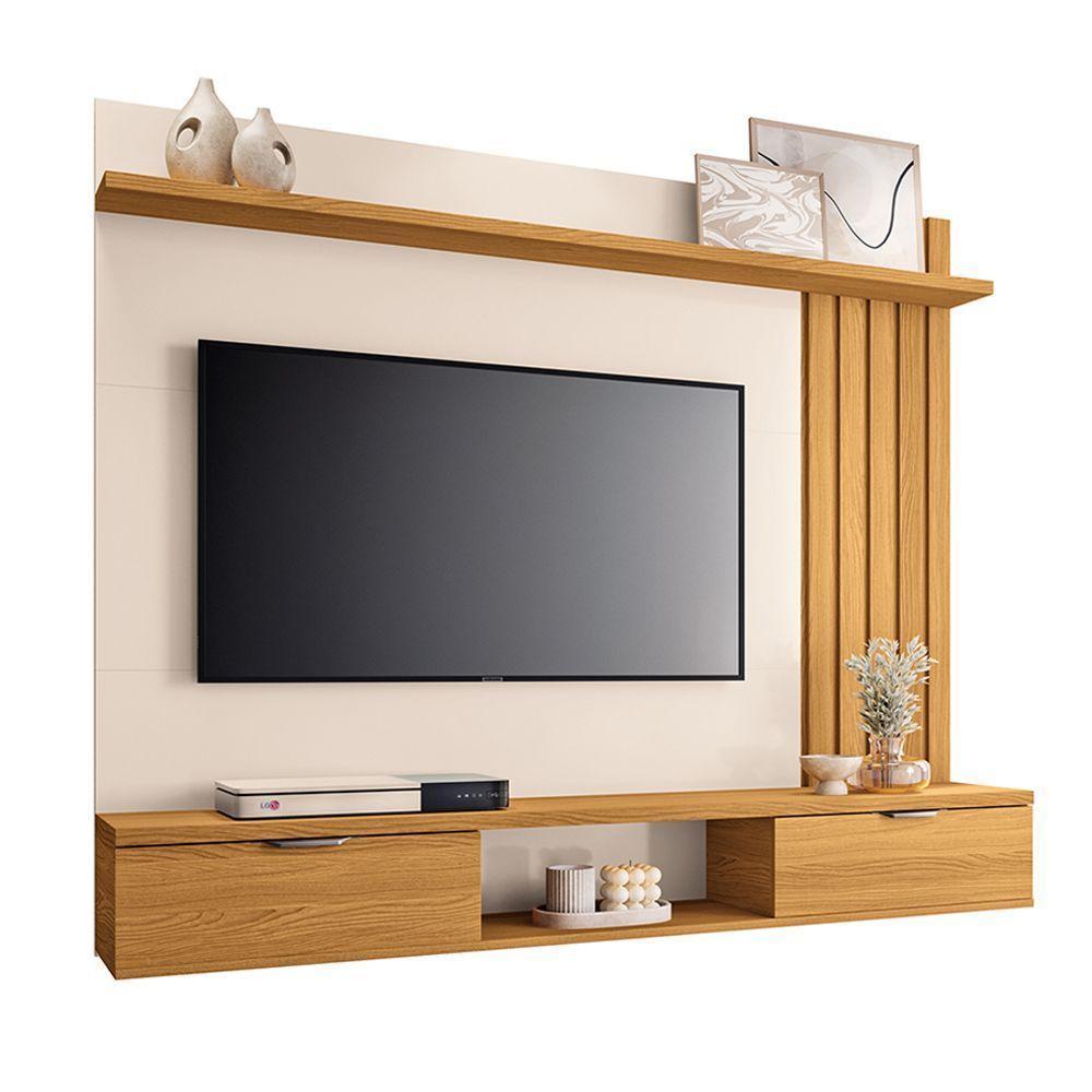 Painel Suspenso Decorativo Ripado Mdp/mdf Portas Basculantes Dublin Off White/cinamomo G26 - Gran Belo - 2