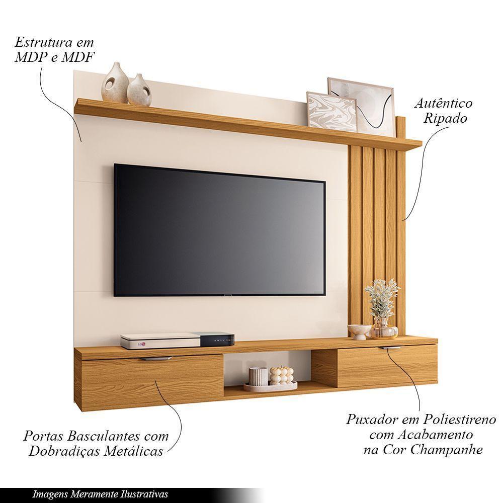 Painel Suspenso Decorativo Ripado Mdp/mdf Portas Basculantes Dublin Off White/cinamomo G26 - Gran Belo - 8