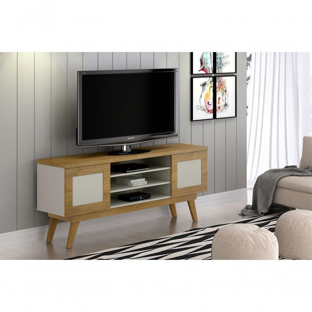 Rack Para Tv Até 65" 2 Portas Cinamomo/off White - 2