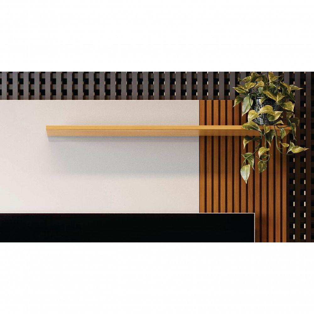 Home Para Tv Com Prateleira Ibirapuera Tauari Ripado Off White Perolziado - 3