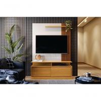 Home Para Tv Com Prateleira Ibirapuera Tauari Ripado Off White Perolziado - 2