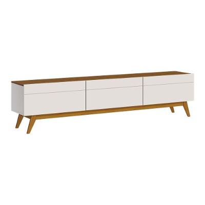 Rack Bancada 3 Gavetas 180cm Amy Off White/freijó
