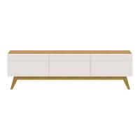Rack Bancada 3 Gavetas 218cm Amy Off White/nature