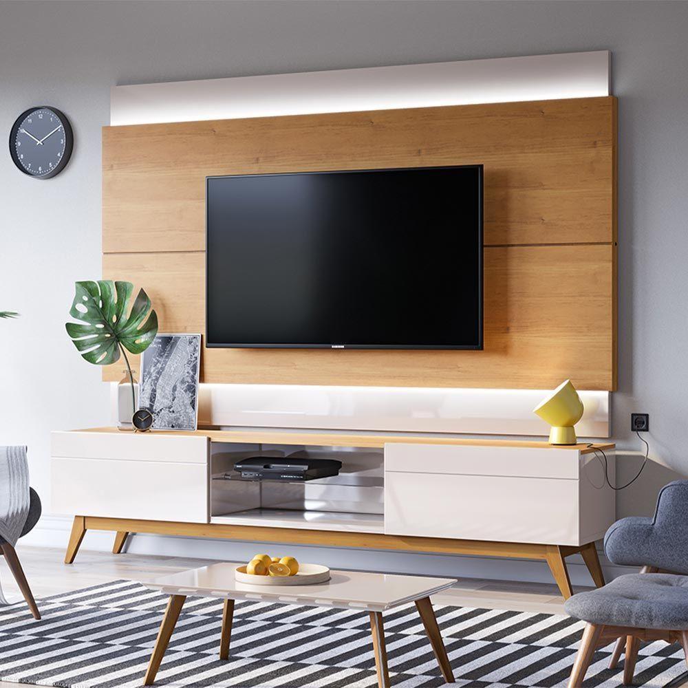 Rack Bancada 2 Gavetas 180cm Amy Off White/nature - 4