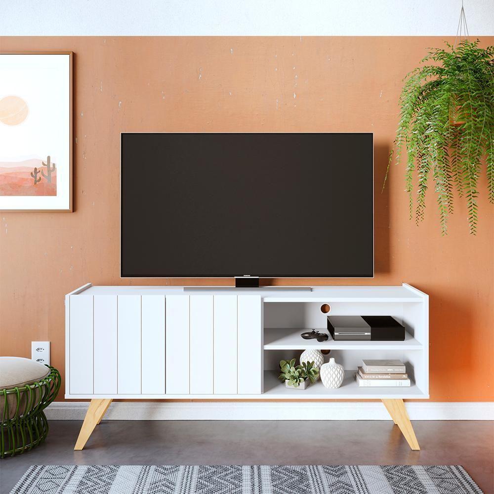 Rack Para Tv Até 50" Space Moov Branco Fosco - 1