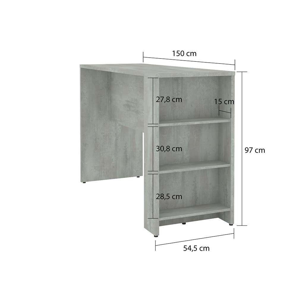 Bancada Mesa Gourmet Para Cozinh e Painel Suprema Concreto - 4