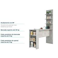 Bancada Mesa Gourmet Para Cozinh e Painel Suprema Concreto - 2
