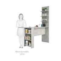 Bancada Mesa Gourmet Para Cozinh e Painel Suprema Concreto - 5