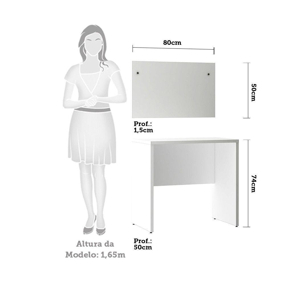 Escrivaninha Multiuso Compact e Painel 80cm Prime Branco - 4