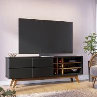 Rack Para Tv Ate 70 Polegadas Isabel Preto Fosco Noce Milano - 1