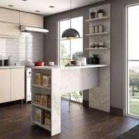 Bancada Mesa Gourmet Para Cozinh e Painel Suprema Marmore Bp - 1