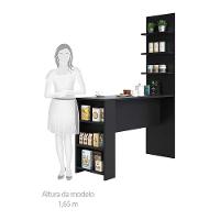 Bancada Mesa Gourmet Para Cozinh e Painel Suprema Preto - 5