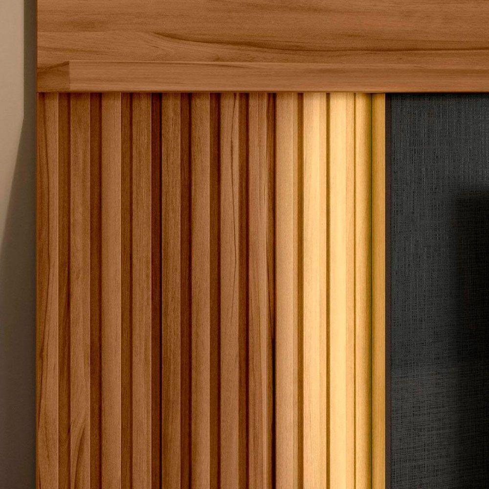 Home Nt1295 183cm Para Tv Até 60" Com Detalhe Ripado E Pés Notável Freijó Trend Com Preto Tx - 4