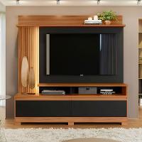 Home Nt1295 183cm Para Tv Até 60" Com Detalhe Ripado E Pés Notável Freijó Trend Com Preto Tx - 1