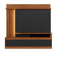 Home Nt1295 183cm Para Tv Até 60" Com Detalhe Ripado E Pés Notável Freijó Trend Com Preto Tx - 3