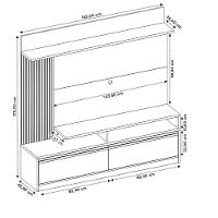 Home Nt1295 183cm Para Tv Até 60" Com Detalhe Ripado E Pés Notável Freijó Trend Com Preto Tx - 7