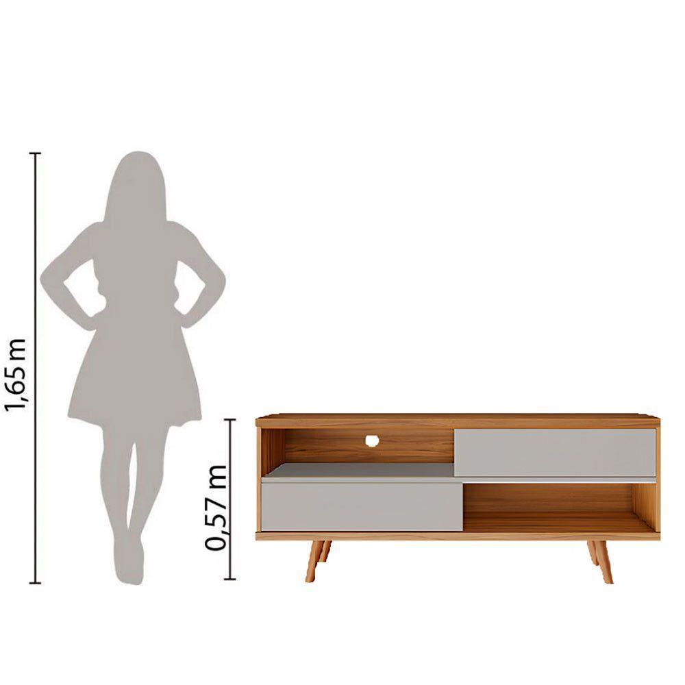 Bancada 135cm Para Tv Até 50 Polegadas Nt1180 Notável Freijo Trend Com Off White - 2