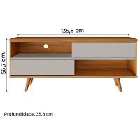 Bancada 135cm Para Tv Até 50 Polegadas Nt1180 Notável Freijo Trend Com Off White