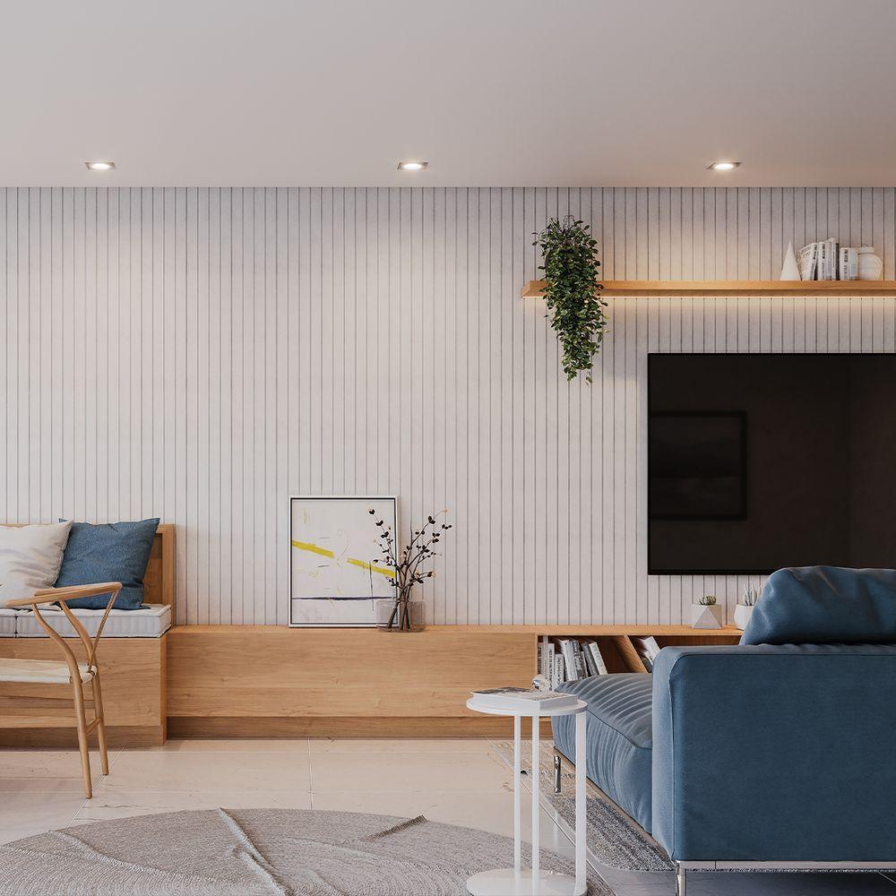 Painel Ripado Eva Laminado Autocolante 10cm Urban Plus Metro M² White Com Textura Branco - 3