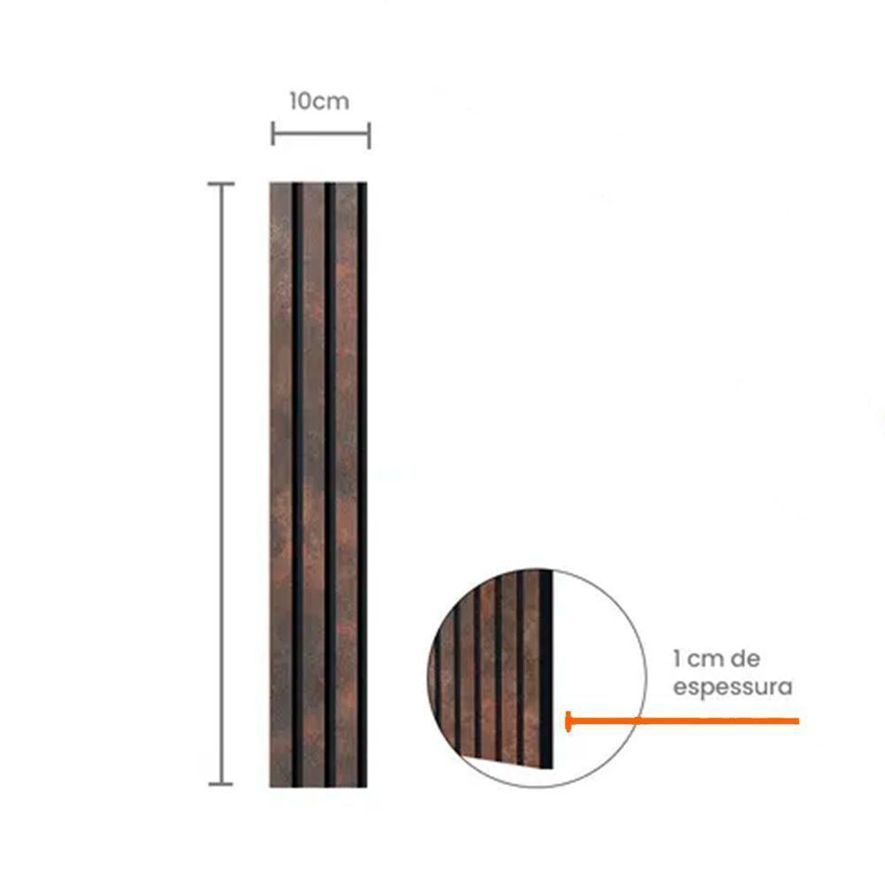 Painel Ripado Eva Laminado Autocolante 10cm Urban Corten Metro - 5