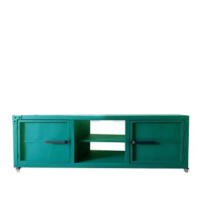 Rack para Tv Queens Estilo Industrial Em Ferro Verde 190cm