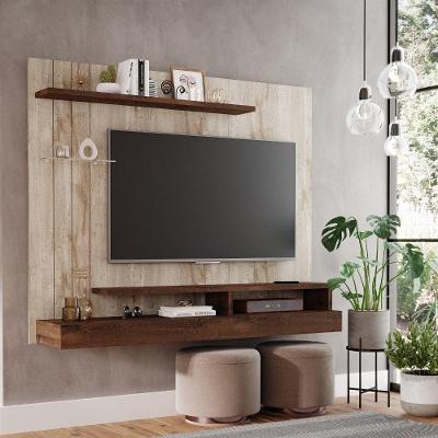 Painel Para Tv Até 50" 3 Prateleiras E 2 Nichos Valencia Plus Permobili Rústico/café Rústico/café
