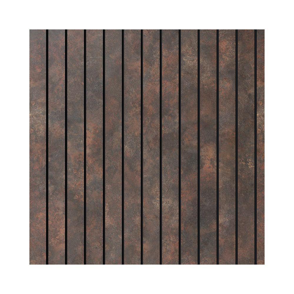 Painel Ripado Eva Laminado Autocolante 10cm Urban Plus Metro M² Corten Com Textura Amadeirado - 1